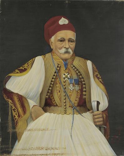 Portrait of Georgios Danglis, oil painting on canvas by V. Th. Manousos, 1890.