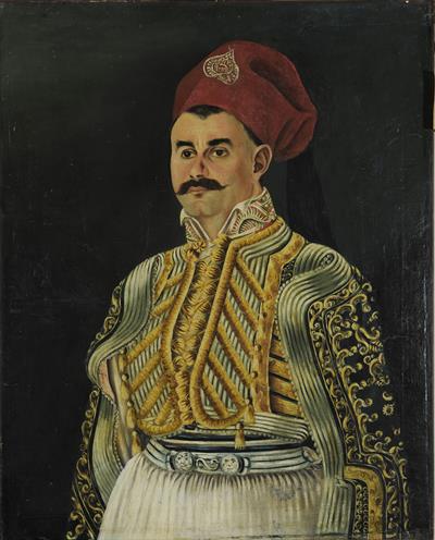 Προσωπογραφία του Νικολάου Ζέρβα, ελαιογραφία σε μουσαμά.