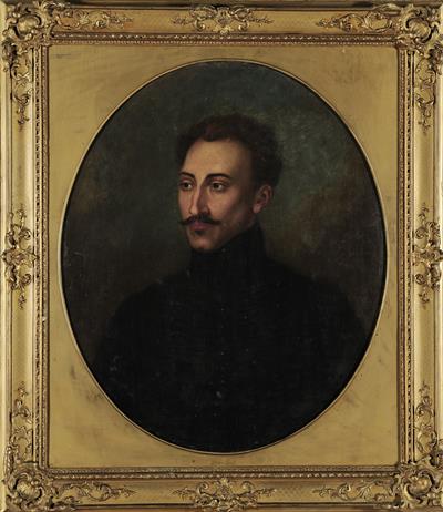 Προσωπογραφία του Αλεξάνδρου Υψηλάντη, ελαιογραφία σε μουσαμά του E. V. Rippingille, Αθήνα, 1853.