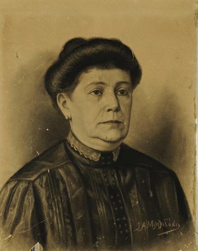Προσωπογραφία γυναίκας, κάρβουνο σε χαρτόνι του Ι. Μιχελιδάκι.
