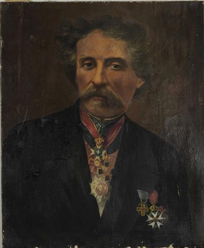 Προσωπογραφία του Γεωργίου Σκούφου, ελαιογραφία σε μουσαμά του A. Lecchi.