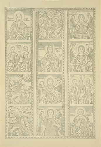 Παράσταση της Παναγίας, Αρχαγγέλων και Αγίων. Χαλκογραφία, [μέσα 19ου αιώνα].