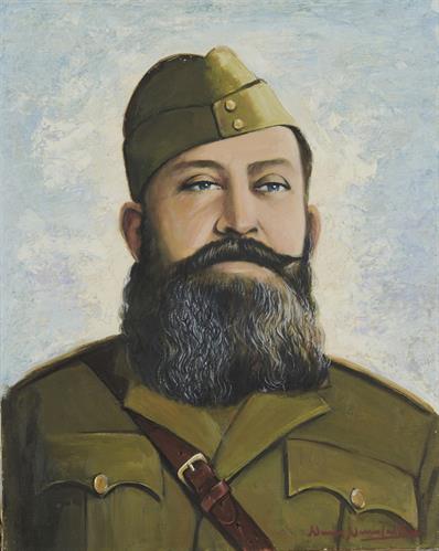 Portrait of Napoleon Nik. Zervas, oil painting on canvas by Nikos Nikolaidis.