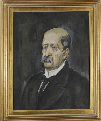 Προσωπογραφία του Χαριλάου Τρικούπη, ελαιογραφία σε μουσαμά του Γεωργίου Μαυροΐδη, 1967.