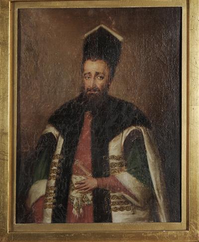 Προσωπογραφία του Νικολάου Πέτρου Μαυρογένη, ελαιογραφία σε μουσαμά.
