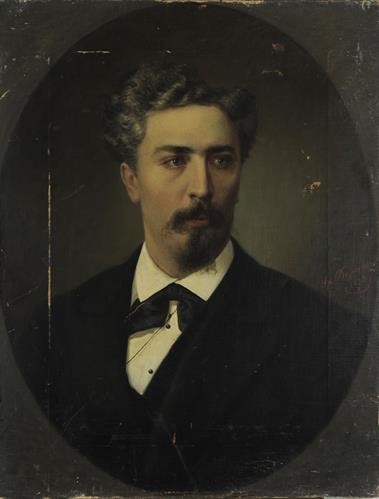 Προσωπογραφία του Στεφάνου Ν. Δραγούμη (1842-1923), ελαιογραφία σε μουσαμά του Σπυρίδωνος Προσαλέντη, 1874.