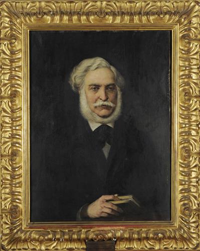 Προσωπογραφία του Νικολάου Δραγούμη (1809-1879), ελαιογραφία σε μουσαμά του Πολυχρόνη Λεμπέση, 1880.