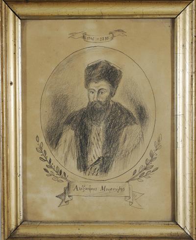 Προσωπογραφία του Αλεξάνδρου Μουρούζη (1746-1810), μολύβι σε χαρτί.