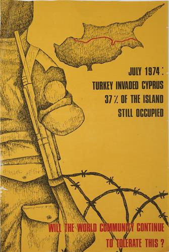 &quot;WILL THE WORLD COMMUNITY CONTINUE TO TOLERATE THIS?&quot; (ΘΑ ΣΥΝΕΧΙΣΕΙ Η ΔΙΕΘΝΗΣ ΚΟΙΝΟΤΗΤΑ ΝΑ ΤΟ ΑΝΕΧΕΤΑΙ ΑΥΤΟ;). Πολιτική Αφίσα.