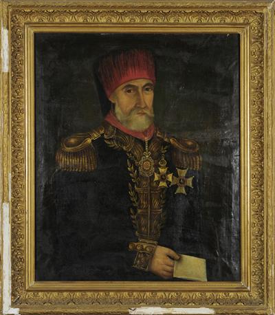 Προσωπογραφία του Ιωάννη Φωτιάδη, ελαιογραφία σε μουσαμά.