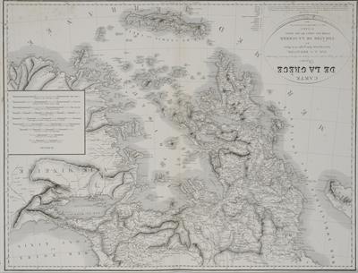 &quot;CARTE DE LA GRECE Dressee d&#039; Apres les Voyages les plus recens, et Assujettie aux dernieres Observations Astronomiques, PAR A.G. DEZAUCHE, Ancien Ingenieur-Hydrographe de la Marine. OU THEATRE DE LA GUERRE ENTRE LES GRECS ET LES TURCS&quot;. Χάρτης της Ελλάδα