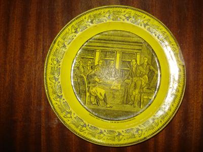&quot;Comite grec preside par m.r De Chateaubriand&quot;. &quot;Ελληνικό κομιτάτο με πρόεδρο το Σατωβριάνδο&quot;. Πιάτο με φιλελληνική παράσταση του Charles-Henri Loeillot-Hartwig, κατασκευασμένο από το εργοστάσιο Montereau, Γαλλία, [1826-1833].