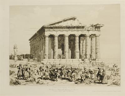 &quot;TEMPIO DI TESEO IN ATENE&quot;. Ο ναός του Ηφαίστου (Θησείο) στην Αθήνα. Χαλκογραφία του Ιταλού σχεδιαστή και ζωγράφου Andrea Gasparini, Ρώμη, 1842.