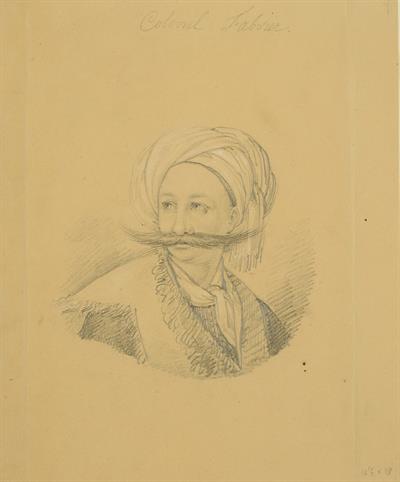 &quot;Colonel Fabvier&quot;, Προσωπογραφία του Συνταγματάρχη Φαβιέρου, μολύβι και κραγιόνια σε χαρτί.