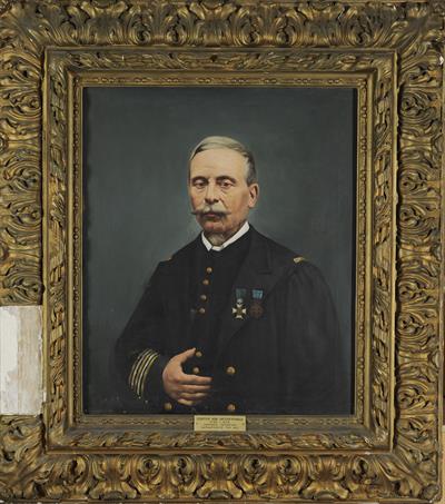 Προσωπογραφία του Γεωργίου Κ. Χατζηκυριάκου, ελαιογραφία σε μουσαμά.