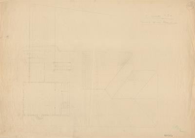 Βέροια, οικία Σιόρ Μανωλάκη. Αρχιτεκτονικό σχέδιο, κάτοψη Β&#039; ορόφου, προσχέδιο, για τον Σύλλογο Ελληνική Λαϊκή Τέχνη, 1936