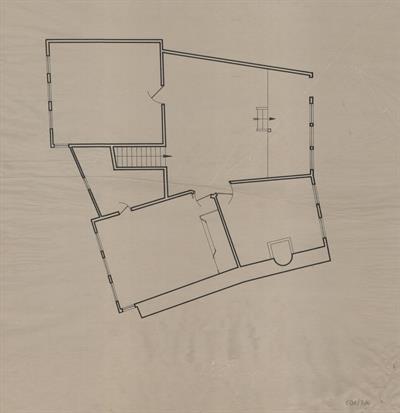 Έδεσσα, οικία Συρομάχου. Αρχιτεκτονικό σχέδιο, κάτοψη, του Περικλή Χατζόπουλου για τον Σύλλογο Ελληνική Λαϊκή Τέχνη, 1937
