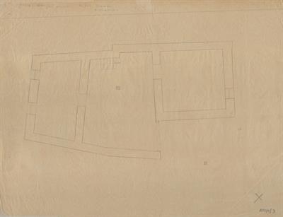 Αντάρτικο Φλώρινας, οικία Ιωάννου. Αρχιτεκτονικό σχέδιο, κάτοψη ισογείου, προσχέδιο, του Περικλή Χατζόπουλου για τον Σύλλογο Ελληνική Λαϊκή Τέχνη, 1937