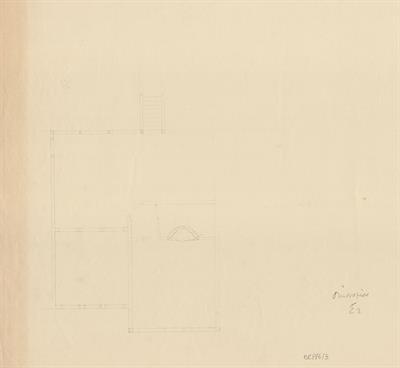 Βέροια, οικία Οικονόμου. Αρχιτεκτονικό σχέδιο, κάτοψη, προσχέδιο, του Σταυρίδη Θ. για τον Σύλλογο Ελληνική Λαϊκή Τέχνη, 1937