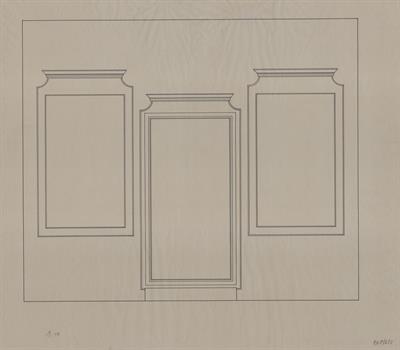 Βέροια, οικία Οικονόμου. Αρχιτεκτονικό σχέδιο, όψη πόρτας και παραθύρων, του Βαλάτα Γ. για τον Σύλλογο Ελληνική Λαϊκή Τέχνη, 1937