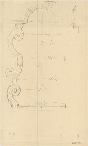 Βέροια. Αρχιτεκτονικό σχέδιο, ξυλόγλυπτο, σχέδιο αποτύπωσης, για τον Σύλλογο Ελληνική Λαϊκή Τέχνη, 1937