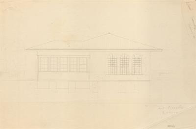 Ιωάννινα, οικία Ιωαννίδη. Αρχιτεκτονικό σχέδιο, πλάγια όψη, προσχέδιο, για τον Σύλλογο Ελληνική Λαϊκή Τέχνη, 1938