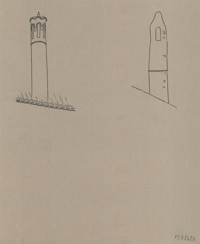 Ιωάννινα, οικία του Δεσπότη (;). Αρχιτεκτονικό σχέδιο, καμινάδες, όψεις, για τον Σύλλογο Ελληνική Λαϊκή Τέχνη, 1938