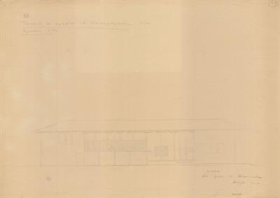 Κοζάνη, οικία Χρήστου του Ζαχαροπλάστη/Παπαλουκά. Αρχιτεκτονικό σχέδιο, προσχέδιο πρόσοψης, για τον Σύλλογο Ελληνική Λαϊκή Τέχνη, 1936