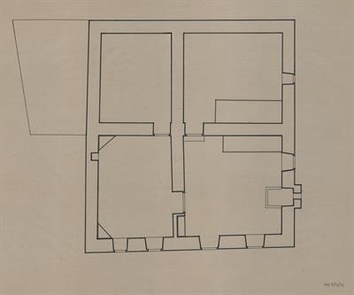 Μέτσοβο Ιωαννίνων, οικία Αβέρωφ. Αρχιτεκτονικό σχέδιο, κάτοψη ισογείου, του Βαλάτα Γ. για τον Σύλλογο Ελληνική Λαϊκή Τέχνη, 1938