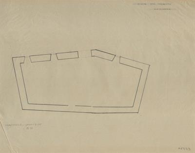 Μέτσοβο Ιωαννίνων, οικία Τζοάννου. Αρχιτεκτονικό σχέδιο, κάτοψη υπογείου, προσχέδιο, του Βαλάτα Γ. (;) για τον Σύλλογο Ελληνική Λαϊκή Τέχνη, 1938