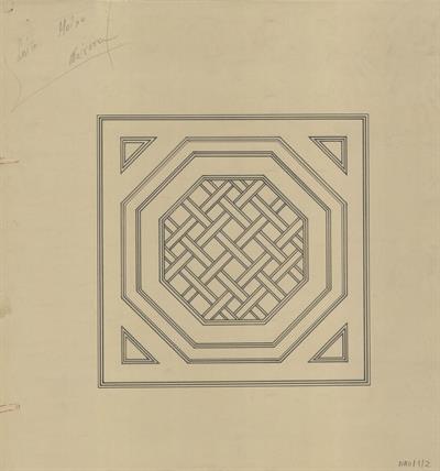 Νάουσα, οικία Μπίλη. Αρχιτεκτονικό σχέδιο, ταβάνι, του Βαλάτα Γ. για τον Σύλλογο Ελληνική Λαϊκή Τέχνη, 1937