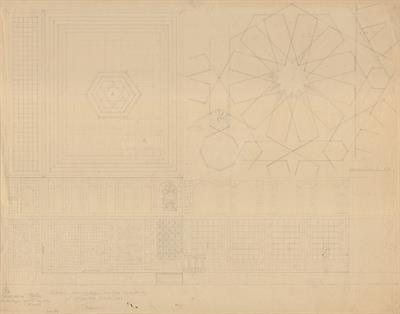 Σιάτιστα, αρχοντικό Μανούση (Δούκα Τζάτζα). Αρχιτεκτονικό σχέδιο, ανάπτυγμα νοντά (Β&#039; όροφος), προσχέδιο, της Πασχαλίδου - Μωρέτη Αλεξάνδρας (;) για τον Σύλλογο Ελληνική Λαϊκή Τέχνη, 1936
