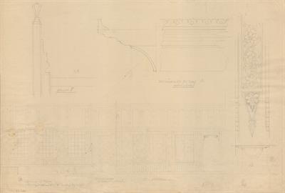 Σιάτιστα, αρχοντικό Μανούση (Δούκα Τζάτζα). Αρχιτεκτονικό σχέδιο, ανάπτυγμα νοντά (Β&#039; όροφος), προσχέδιο, για τον Σύλλογο Ελληνική Λαϊκή Τέχνη, 1936