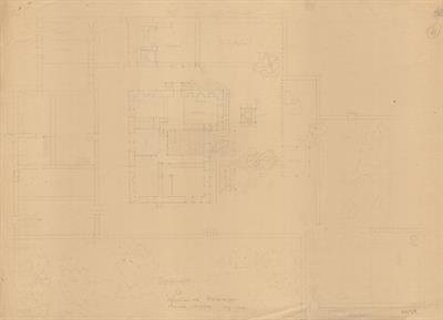 Σιάτιστα, αρχοντικό Κανατσούλη. Αρχιτεκτονικό σχέδιο, γενική κάτοψη, προσχέδιο, για τον Σύλλογο Ελληνική Λαϊκή Τέχνη, 1936