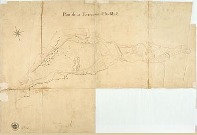 &quot;Plan de la forteresse d&#039;Itschkale&quot;. Το φρούριο του Ιτσκαλέ στο Ναύπλιο (Ακροναυπλία). Τοπογραφικό σχέδιο, [δεκαετία 1830]. Το σχέδιο προέρχεται από την προσωπική συλλογή του στρατηγού Πέτρου Στ. Λυκούδη.