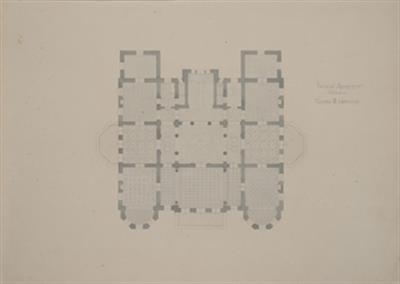 Ανάκτορον Τριπόλεως. Αρχιτεκτονικό σχέδιο, κάτοψη β&#039; ορόφου, του Α.Γ. Μεταξά [συλλογή Βασιλέα Γεωργίου Α&#039;]