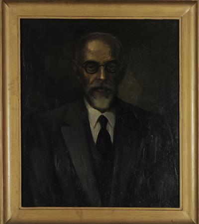 Προσωπογραφία του Ιωάννη Γεωργίου Βλαβιανού, ελαιογραφία σε μουσαμά του Δημητρίου Βιτσώρη, περ. 1940.