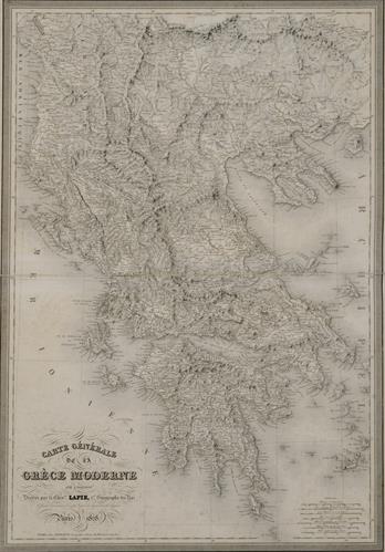 &quot;CARTE GENERALE DE LA GRECE MODERNE&quot;. Χάρτης της Ελλάδας. Ασπρόμαυρη χαλκογραφία, Lapie, Flahaut, Hacq, Ch. Picquet, Παρίσι, 1828.