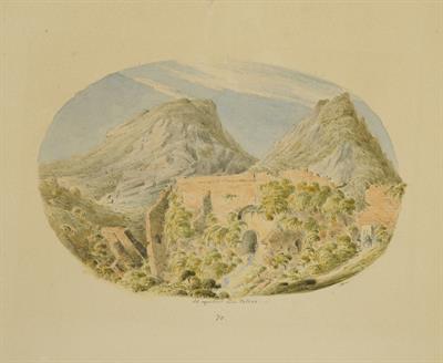 Παλιό υδραγωγείο κοντά στην Πάτρα, υδατογραφία του Skene James,1838-1845.