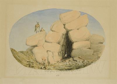 Τα Κυκλώπεια τείχη της Τίρυνθας, υδατογραφία του Skene James,1838-1845.
