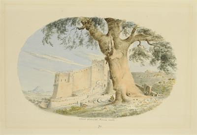 Το κάστρο της Πάτρας, υδατογραφία του Skene James,1838-1845.