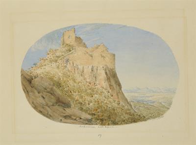 Ορχομενός, η λίμνη Κοπαϊδα, υδατογραφία του Skene James, 1838-1845.