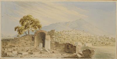 Άποψη της Κηφισιάς με την Πεντέλη, υδατογραφία του Skene James, 1839.