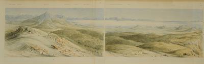 Πανοραμική άποψη από την κορυφή του Υμηττού, υδατογραφία του Skene James.