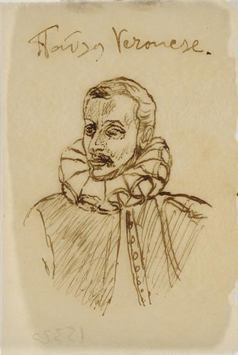 Προσχέδιο προσωπογραφίας του Παύλου Veronese, μολύβι σε χαρτί του Παναγιώτη Τατσιράμου, Ιωάννινα.