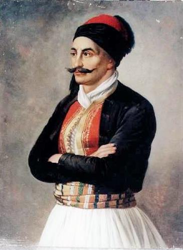 Προσωπογραφία του Γεωργίου Μαυρομιχάλη μπεϊζαντέ, ελαιογραφία σε μουσαμά.