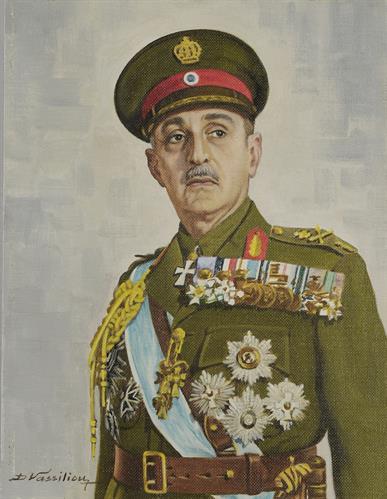 Προσωπογραφία του Αλεξάνδρου Παπάγου, ελαιογραφία σε μουσαμά του Δ. Βασιλείου.