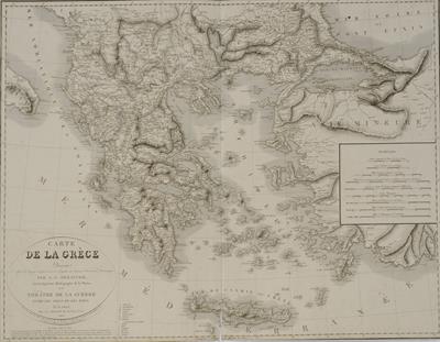 &quot;CARTE DE LA GRECE....OU THEATRE DE LA GUERRE ENTRE LES GRECS ET LES TURCS&quot;. Χάρτης της Ελλάδας. Ασπρόμαυρη χαλκογραφία, A.G. Dezauche, [Pelicier], Παρίσι, 1826.