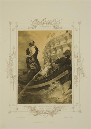 Ο ναύαρχος Ιάκωβος Τομπάζης πυρπολεί ένα τουρκικό δίκροτο πλοίο στην Ερεσσό τον Ιούνιο του 1821. Λιθογραφία του Peter von Hess, Μόναχο, 1852.