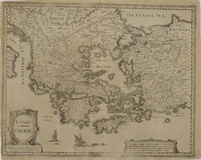 Ελλάς-Greece. Χάρτης της Ελλάδος. Ασπρόμαυρη χαλκογραφία, John Speed, George Humble, 1626.